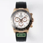 Rolex Daytona Rose Gold Black Rubber Strap Chronograph