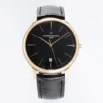 Vacheron Constantin Patrimony 85180 – Rose Gold Case, Black Dial, Leather Strap, 40MM