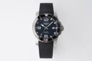 Longines Conquest Black Dial Rubber Strap