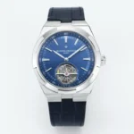 Vacheron Constantin Overseas Tourbillon – Blue Dial, Stainless Steel Case, Leather Strap