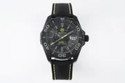 TAG Heuer – Black Carbon Fiber Dial, Yellow Stitching Strap, Formal & Casual Style, SW200 Movement