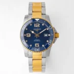Longines Conquest Diver Watch Gold Bezel Steel