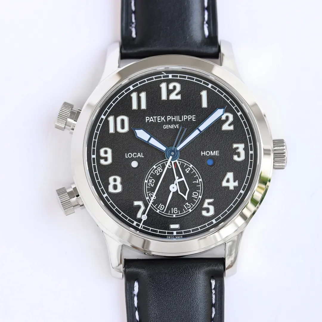 src_0-348.webp Patek Philippe Calatrava Pilot Travel Time Black Dial - Image 1