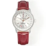 Breitling Navitimer Automatic Silver Red Leather
