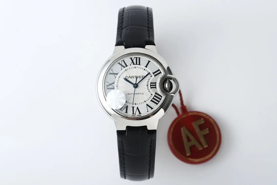 src_0-4.webp Cartier Ballon Bleu 33mm Silver White Leather - Image 1