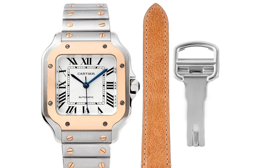 src_0-40.webp Cartier Santos de Cartier Watch Silver White - Image 1