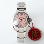 Cartier Ballon Bleu 33mm Pink Dial Steel