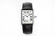 Cartier Tank Must Watch Black Leather Strap
