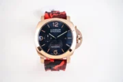 Panerai Luminor Marina Automatic Men’s Watch – Red Camo Rubber Strap, Rose Gold Case, 45mm - Image 7