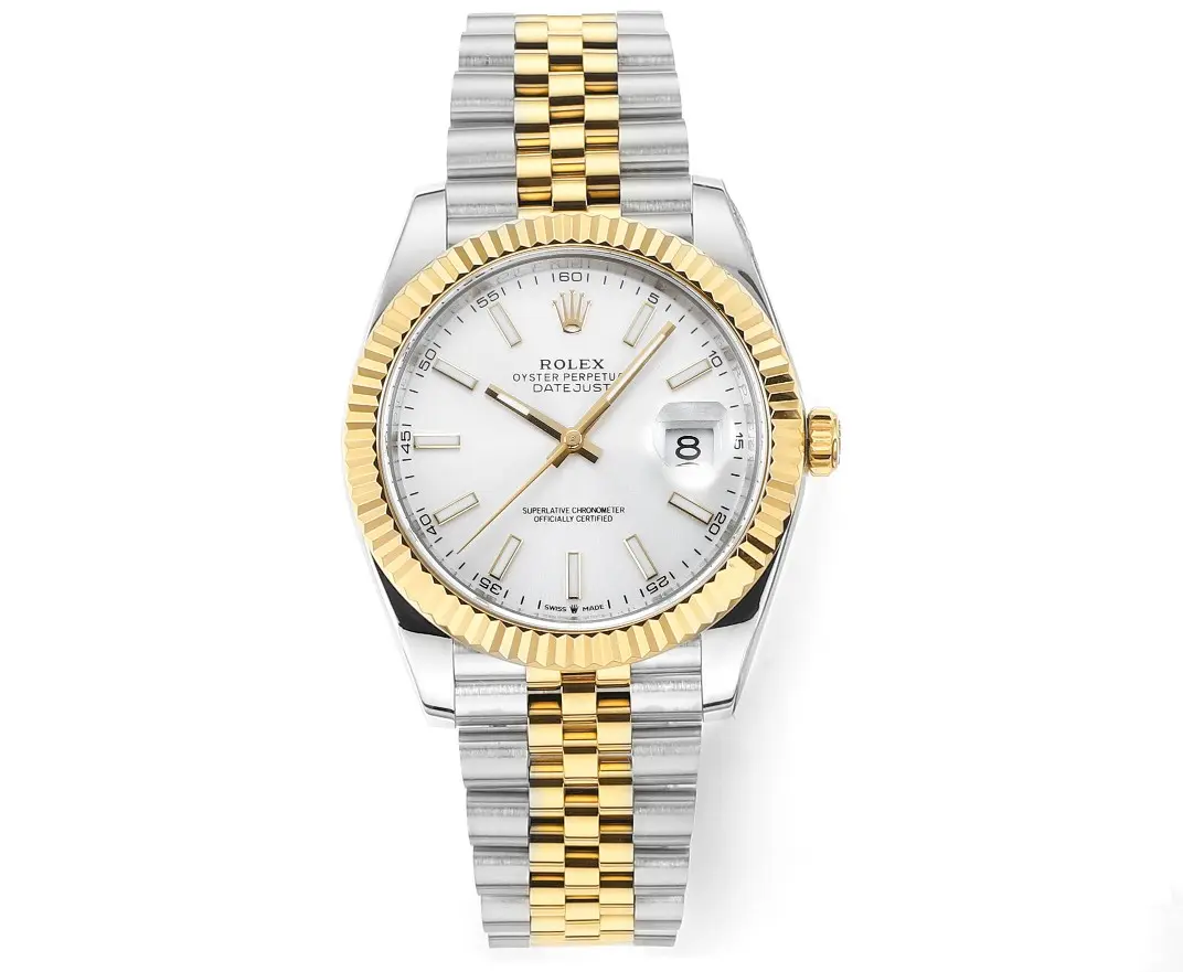 src_0-96.webp Rolex Datejust 41mm Two-Tone White Dial Fluted Bezel - Image 1