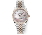 Rolex Datejust 41mm Watch – Two-Tone Stainless Steel and Rose Gold with Pink Dial, Diamond Markers