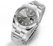 Rolex Datejust 41mm Watch – Silver Fluted Bezel, Grey Dial, Stainless Steel Bracelet Rolex - Image 2