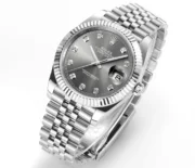 Rolex Datejust 41mm Watch – Silver Dial, Diamond Markers, Stainless Steel Jubilee Bracelet Rolex - Image 2