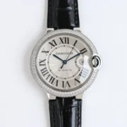 Cartier Ballon Bleu 40 Automatic Black Leather Watch – High-Quality Cartier