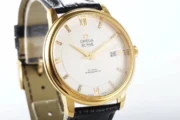 Omega De Ville Gold Watch with Black Strap - Image 9