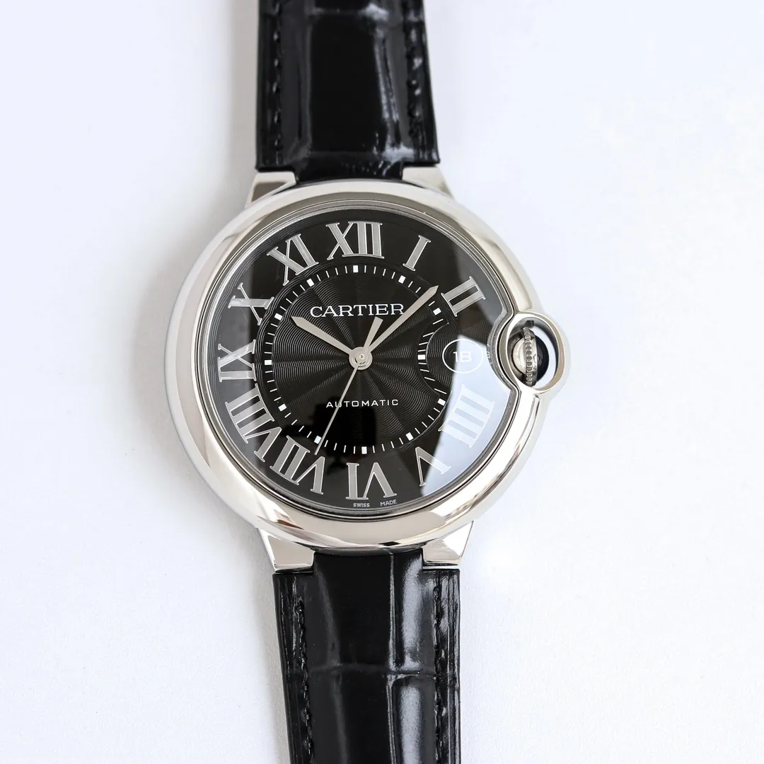 src_1-13.webp Cartier Ballon Bleu 40 Black Leather Watch - Image 1