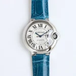Cartier Ballon Bleu 1450 Blue Leather Watch
