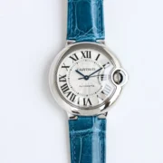Cartier Ballon Bleu 1450 Blue Leather Watch