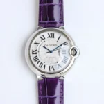 Cartier Ballon Bleu 1450 Purple Leather Watch