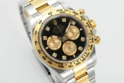 Rolex Daytona Watch – Two-Tone Stainless Steel and Gold, Black Dial, Chronograph - Image 2