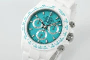 Rolex Daytona Ceramic Watch – White Strap, Turquoise Dial - Image 2