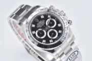 Rolex Daytona Watch – Black Enamel Dial with Moissanite Diamonds - Image 2