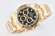 Rolex Daytona Watch – Black Enamel Dial with Moissanite Stones - Image 2
