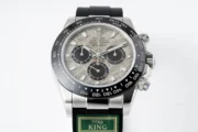 Rolex Daytona 7750 Movement – White Dial with Black Subdials, Stainless Steel Case, Rubber Strap - Image 2