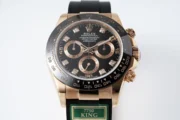 Rolex Daytona Rose Gold Black Dial Rubber Strap - Image 2