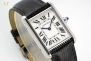 Cartier Tank Solo Quartz Watch Black Leather - Image 9
