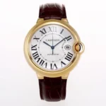 Cartier Ballon Bleu 42mm Gold Automatic Brown Leather