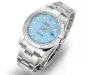 Rolex Datejust with 3235 Movement – Silver Stainless Steel, Ice Blue Dial, Fluted Bezel - Image 2
