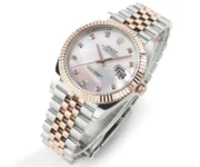 Rolex Datejust 41mm Watch – Two-Tone Stainless Steel and Rose Gold with Pink Dial, Diamond Markers - Image 2