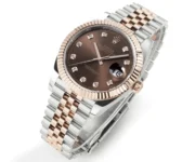 Rolex Datejust 41mm Watch – Brown Dial, Two-Tone Steel and Rose Gold, Fluted Bezel - Image 2