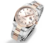 Rolex Datejust 41mm Two-Tone Rose Gold and Stainless Steel Watch with Diamond Dial - Image 2