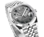 Rolex Datejust 41mm Watch – Silver with Grey Dial, Fluted Bezel - Image 3