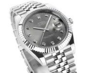 Rolex Datejust 41mm Watch – Silver Dial, Diamond Markers, Stainless Steel Jubilee Bracelet Rolex - Image 3