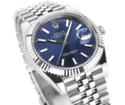 Rolex Datejust 41mm Watch – Silver with Blue Dial, Fluted Bezel Rolex - Image 3