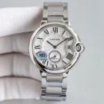 Cartier Ballon Bleu Two Hand Watch Silver