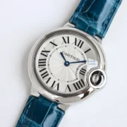 Cartier Ballon Bleu 33mm Blue Leather Watch – High-Quality Cartier - Image 2