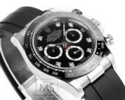 Rolex Daytona 4130 Black Dial Rubber Strap Men’s Chronograph - Image 3