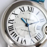 Cartier Ballon Bleu 1450 Blue Leather Watch - Image 3