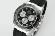 Rolex Daytona – Black Dial, Stainless Steel Case, Rubber Strap Watches Chronograph - Image 3