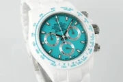Rolex Daytona Ceramic Watch – White Strap, Turquoise Dial - Image 3