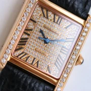 Cartier Tank MK3 Rose Gold Black Leather - Image 8