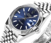 Rolex Datejust 41mm Watch – Silver with Blue Dial, Fluted Bezel Rolex - Image 4