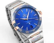 Omega Constellation Blue Dial Ceramic Watch - Image 4