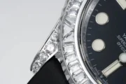 Rolex Yacht-Master 42mm Black Dial Diamond Bezel Rubber Strap Watch - Image 4