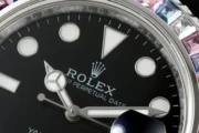 Rolex Yacht-Master “Heavy Edition” – Black Dial with Rainbow Bezel, Rubber Strap - Image 4