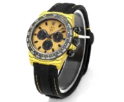 Rolex Daytona Carbon Fiber Night Glow Case Watch – Yellow with Black Strap - Image 4